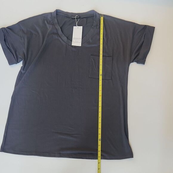 MIHOLL GraV-Neck Short Sleeve Shirts Casual Loose fit comfy Tee T-Shirt - Picture 6 of 8